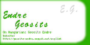 endre geosits business card